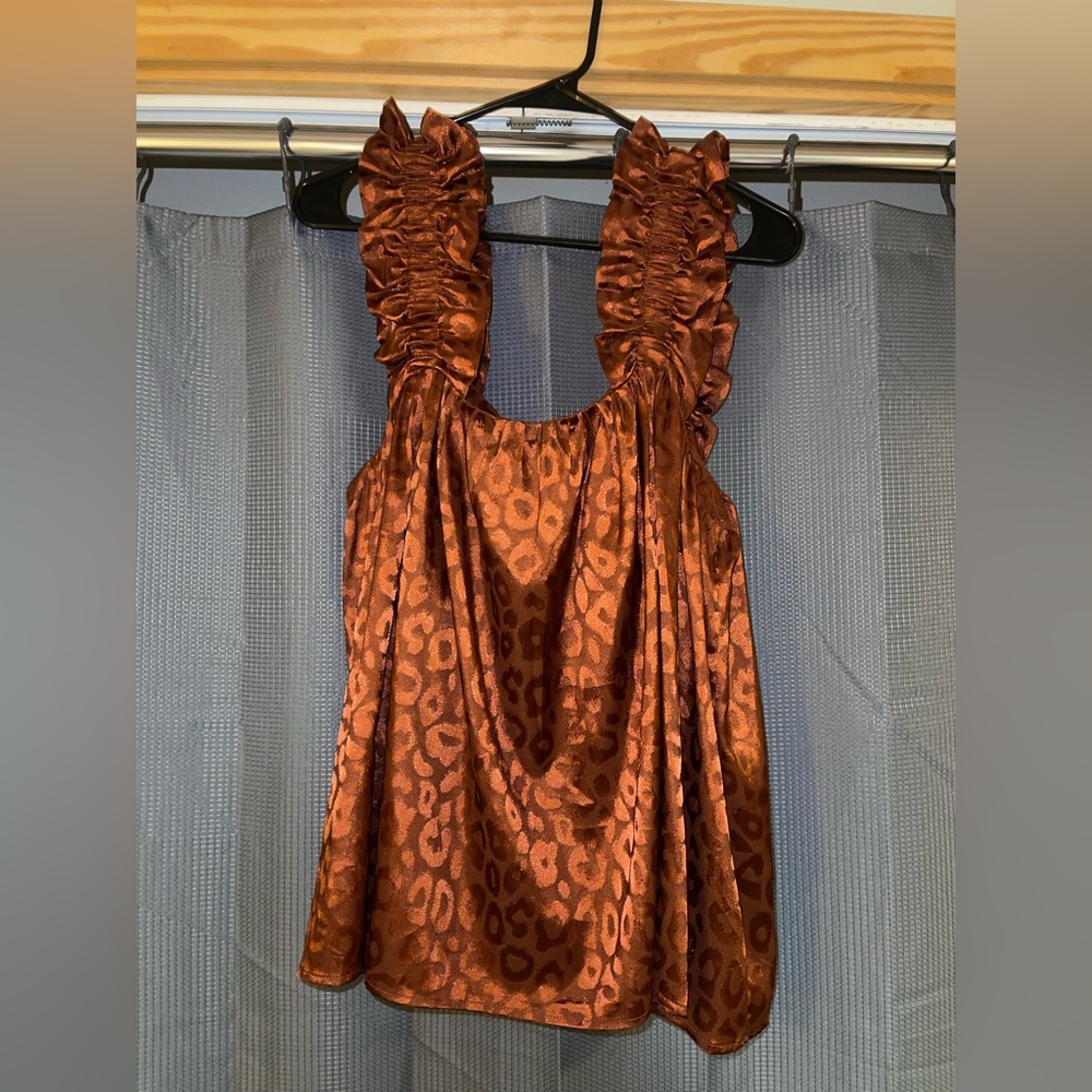 Copper Cheetah Print Tank Top